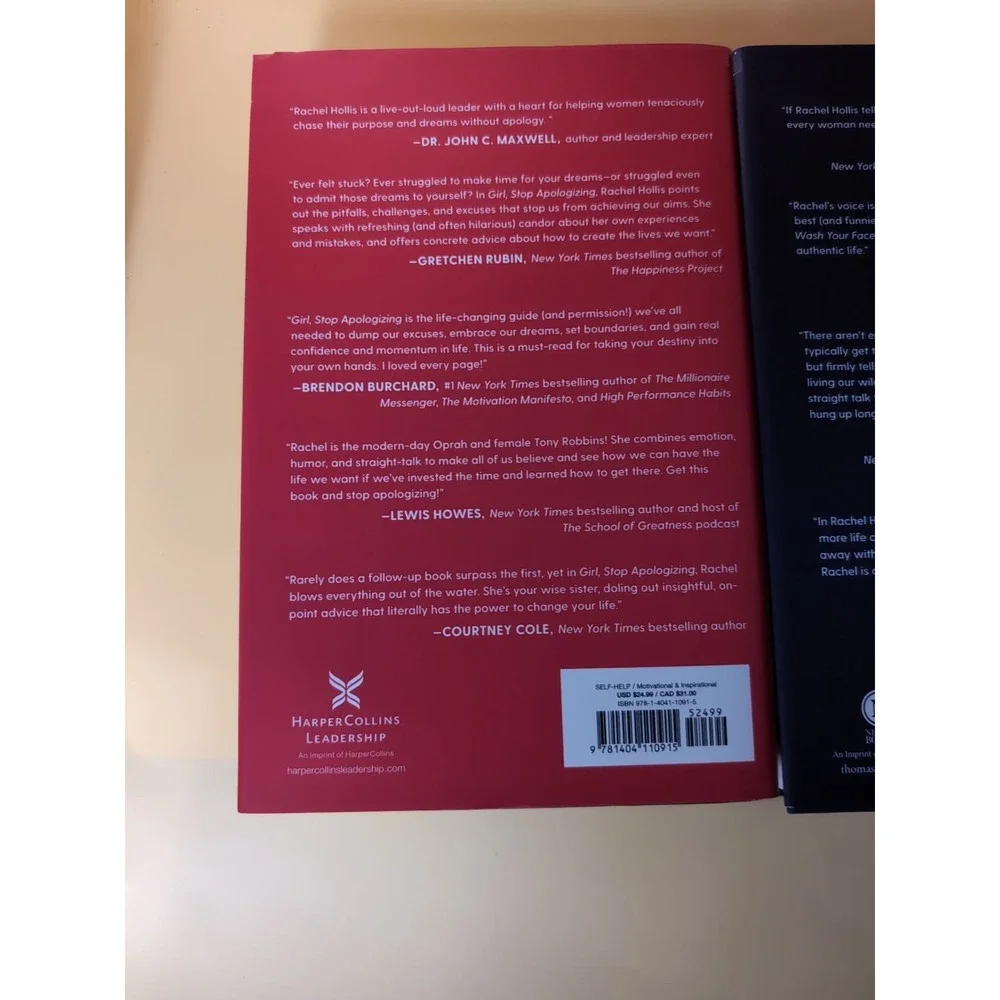 Pair Of Rachel Hollis Books, Girl Stop Apologizing, Girl, Wash Your‎ Face LN